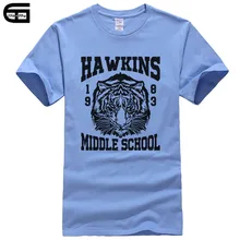 Летние Стильные футболки для мужчин Hawkins Middle School Tiger 1983, футболка с принтом, Повседневная футболка из хлопка T234