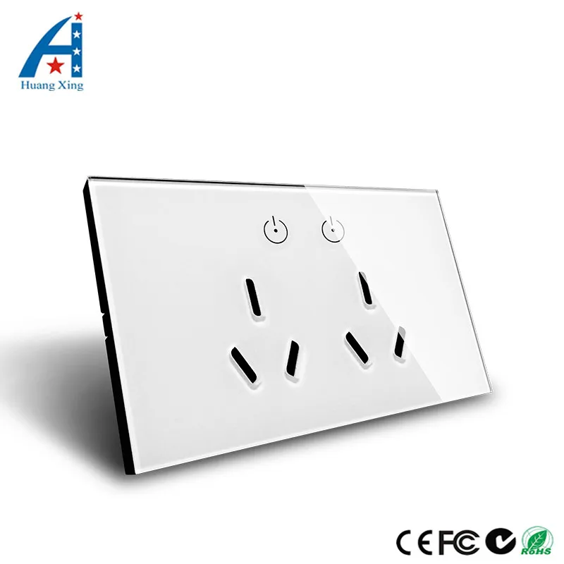 US/AU standard Double plug Wall Socket With ON/OFF touch control Switch