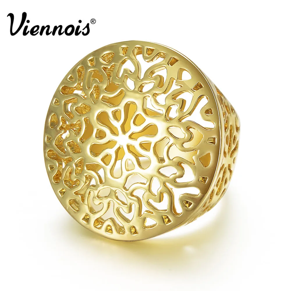 Viennois Gold Color Hollow Out Circle Round Ring Size 7 8 For Women New Gold Finger Ring Jewelry цена Viennois Gold Color Hollow Out Circle Round Ring Size 7 8 For Women New Gold Finger Ring Jewelry цены онлайн