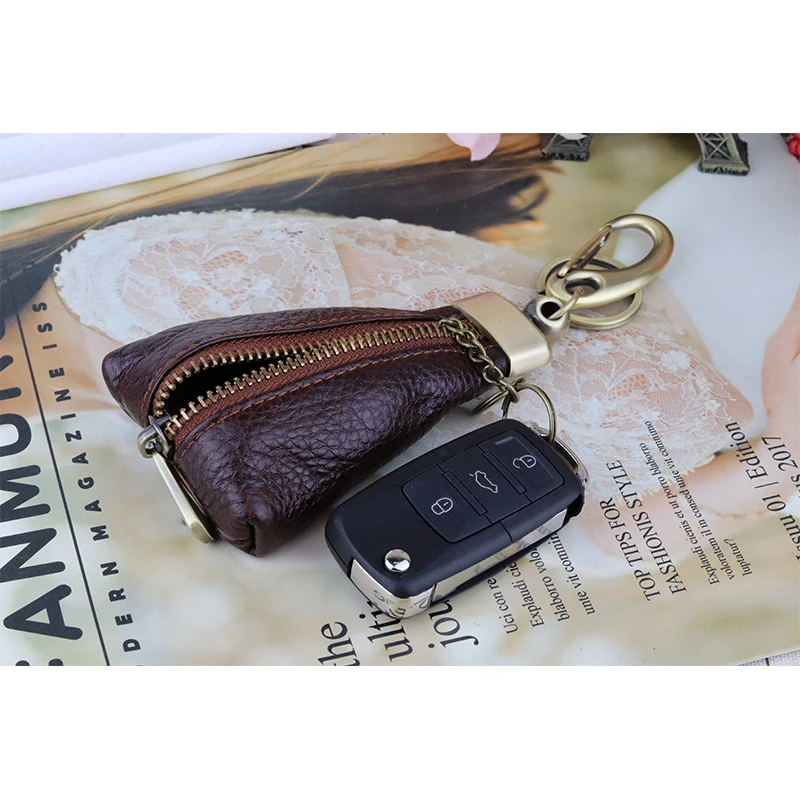 

On Sale Handmade Vintage Genuine Leather Key Holder Men keyChain Cover Leather Key Wallet Men key case bag Women Key Organizer