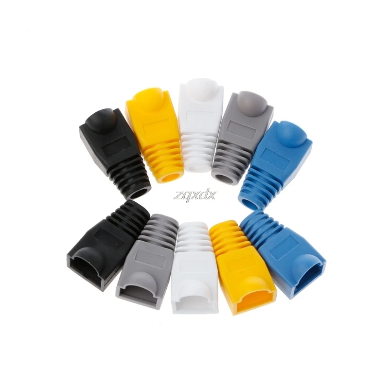 100Pcs/Lot Network Jack Plug RJ45 Connector Relief Boot Caps For Cat5 Cat6 Cable Whosale&Dropship