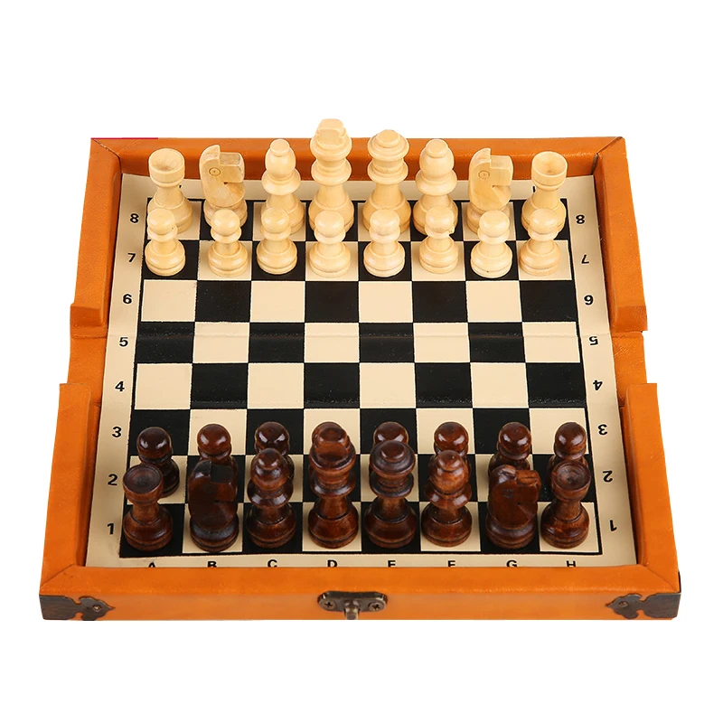 Classic Portable Folding Chess Set Solid Wood Chessboard Mounted Synthetic Leather Table China Leather National Style Board Game Classic Portable Folding Chess Set Solid Wood Chessboard Mounted Synthetic Leather Table China Leather National Style Board Game