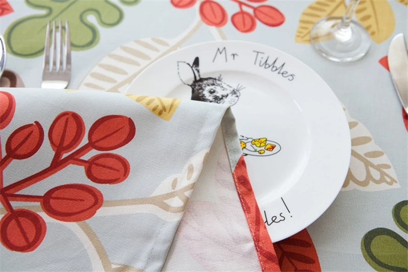 Pastoral Leaves Rectangle Tablecloths Printed Cotton Polyester Tea Table Cloth For Table Dustproof Microwave Oven Cover Kitchen 