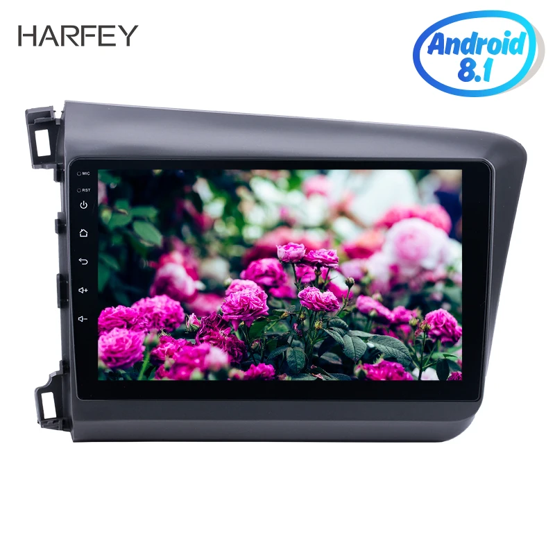 Автомобильный мультимедийный плеер Harfey 10 1 дюйма для Honda Civic 2012 Android 9 радио GPS