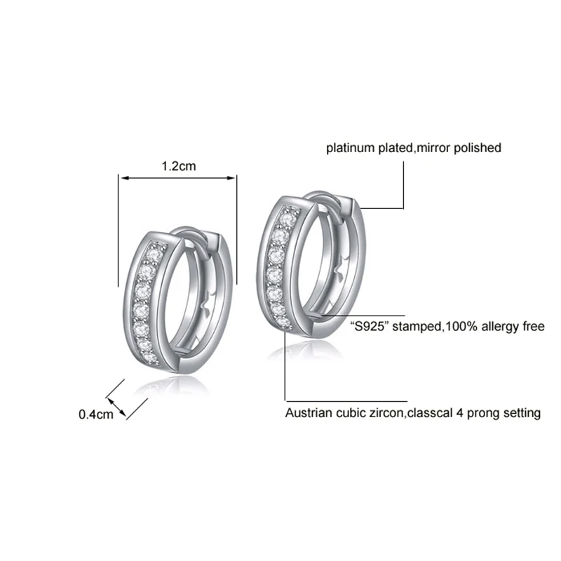 Женские сережки кольца с цирконием KISS MANDY в офисном стиле LE101|fashion hoop earrings|hoop