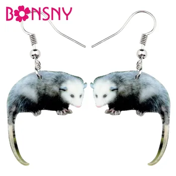 

Bonsny Statement Acrylic Latin America Possum Earrings Drop Dangle Unique Animal Jewelry For Women Girls Gift Charms Accessories
