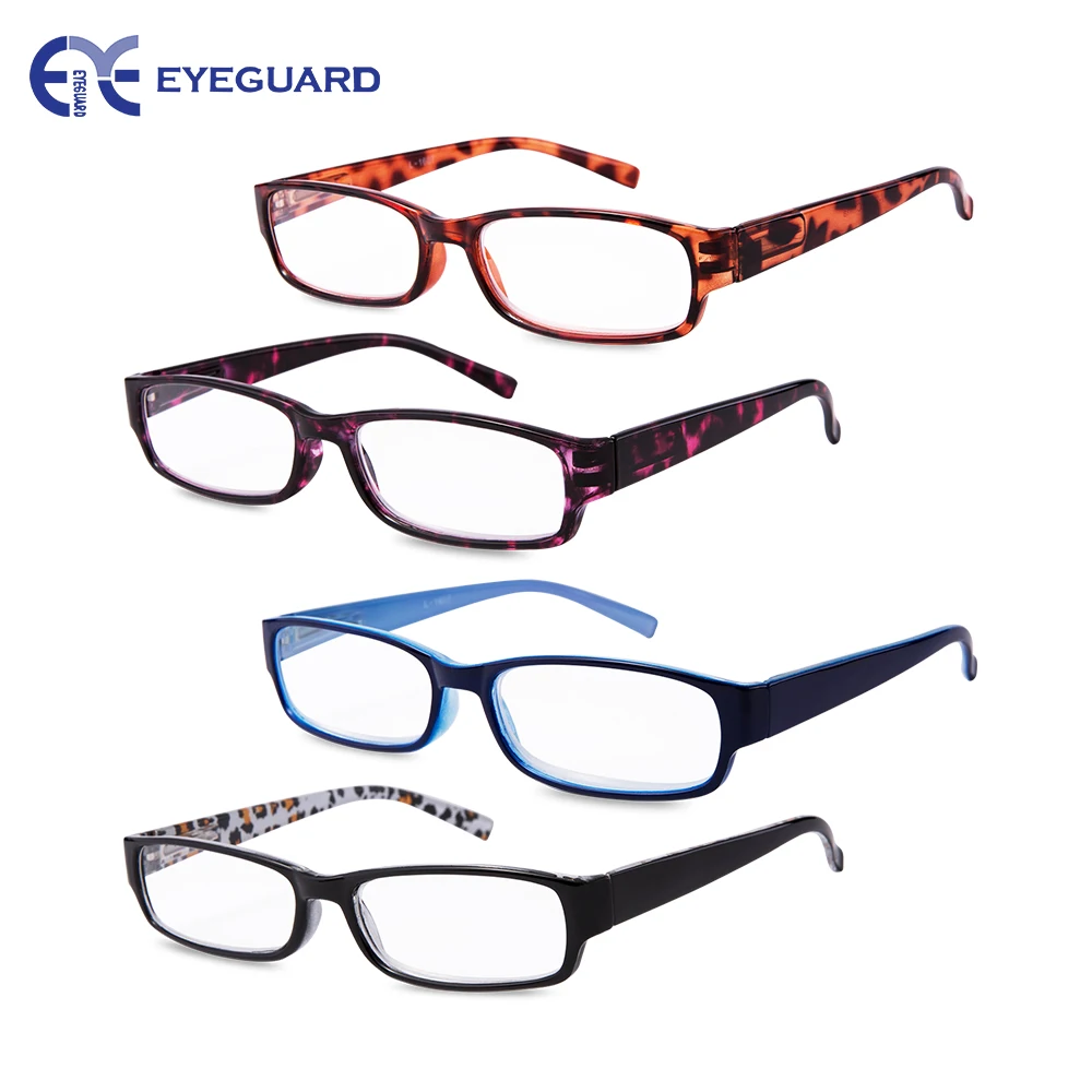 EYEGUARD 4 Pack Readers of Thin and Elegant Womens Reading Glasses with