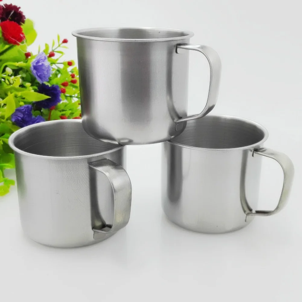 

1pc Portable Outdoor Camping Hiking Stainless Steel Coffee Tea Mug Cup Office Travel School Gift Home Use