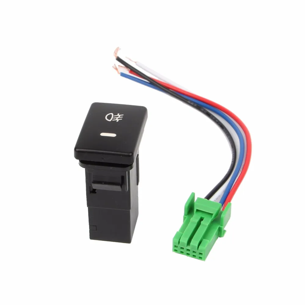 DC12V Rear Fog light Push Switch 4 Wire Button For Prius Toyota Corolla Camry