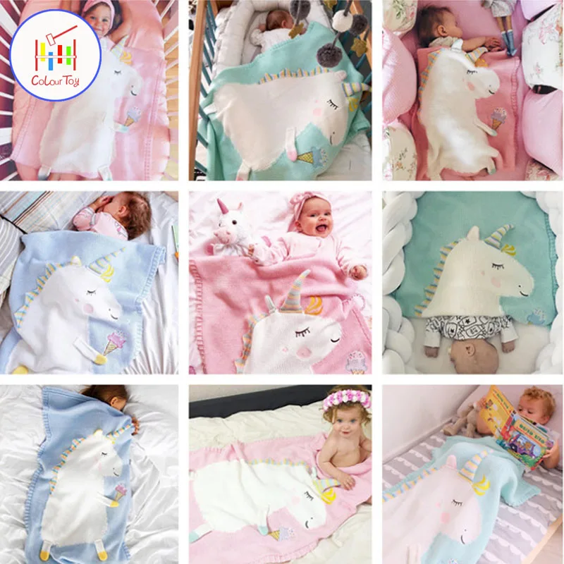 

Mimixiong High Quality Cartoon Baby Woolen Blanket Children Acrylic Knitted Infant Soft Blanket For Boys Girls Kids 60*120CM