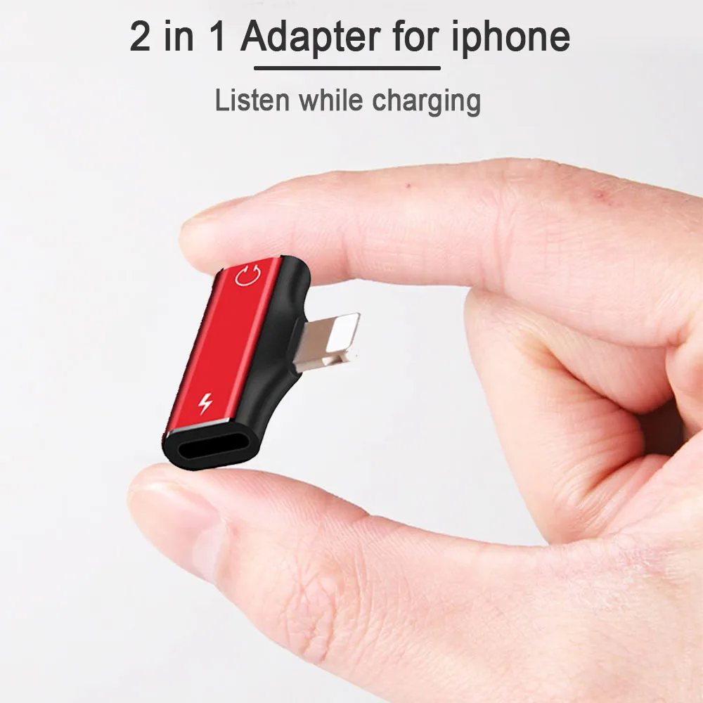 

Mini 2 IN 1 Double Lighting Adapter Charging Audio Converter For Iphone 8 7 6 Plus X XS MAX XR Listen Music AUX Splitter Adaptor