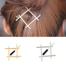 Минималистичная полированная блестящая металлическая женская заколка для волос для девочек крест Ромб выдалбливают геометрические заколки для волос заколка для волос