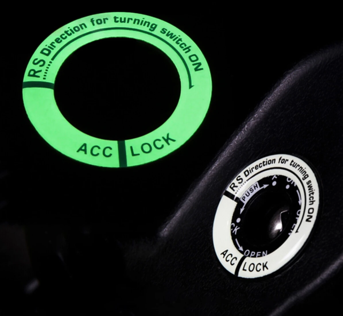 3D автомобильный переключатель зажигания Крышка светящееся кольцо для ключей отверстие крышка наклейка автомобиля Наклейка s авто товары