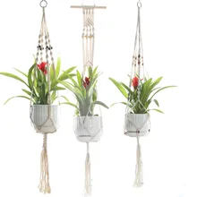 Interior decoration, greening, hand-woven cotton rope, plant hanging basket hanger, sling, hanging net net bag