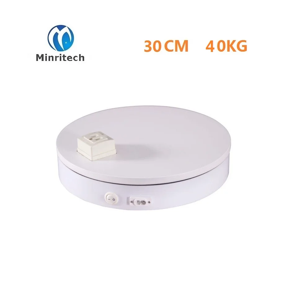 

Display turntable New 360 Angle 40kg Loading 30cm With Socket White Rotary Rotating Display Stand Turntable Box Shoot Table