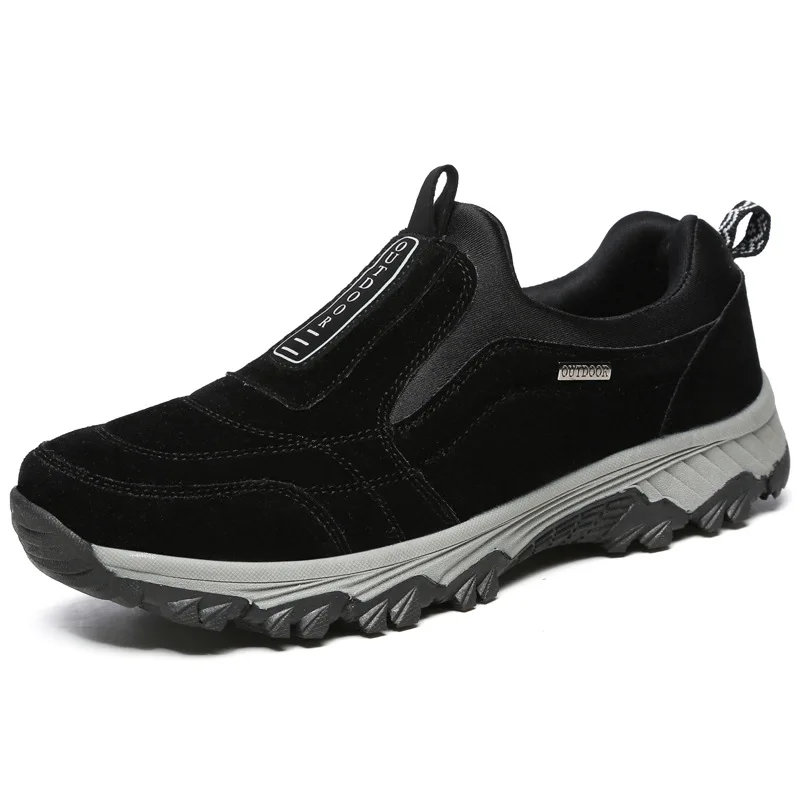 

large size 39-45 hiking shoes men Slip-on Leather Outdoor Sport shoes Men TrekKing Climbing walking sneakers