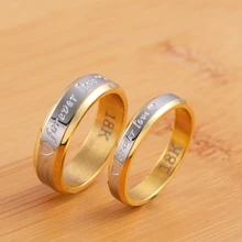 Princesa anel de Casamento da forma do Aço Homens Charme AMOR charme da cor do Ouro para AS MULHERES Anel de noivado jóias JSH-R095