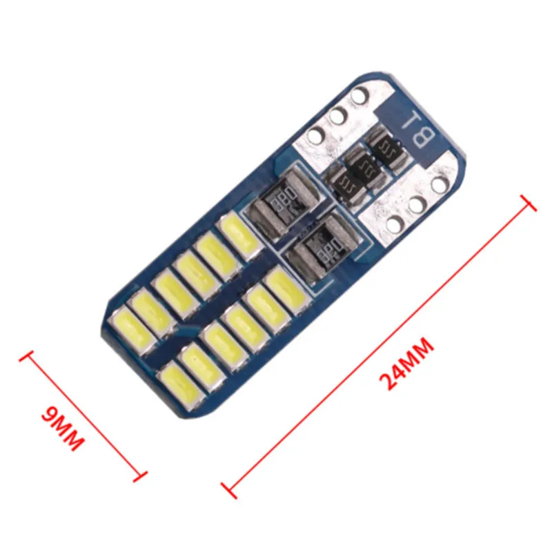 100x T10 W5W 168 192 Led Фонарь 3014 24smd 12 V для автомобиля светодиодные лампы Auto CANBUS Нет Ошибка автомобилей маркер Парковка лампы Белый