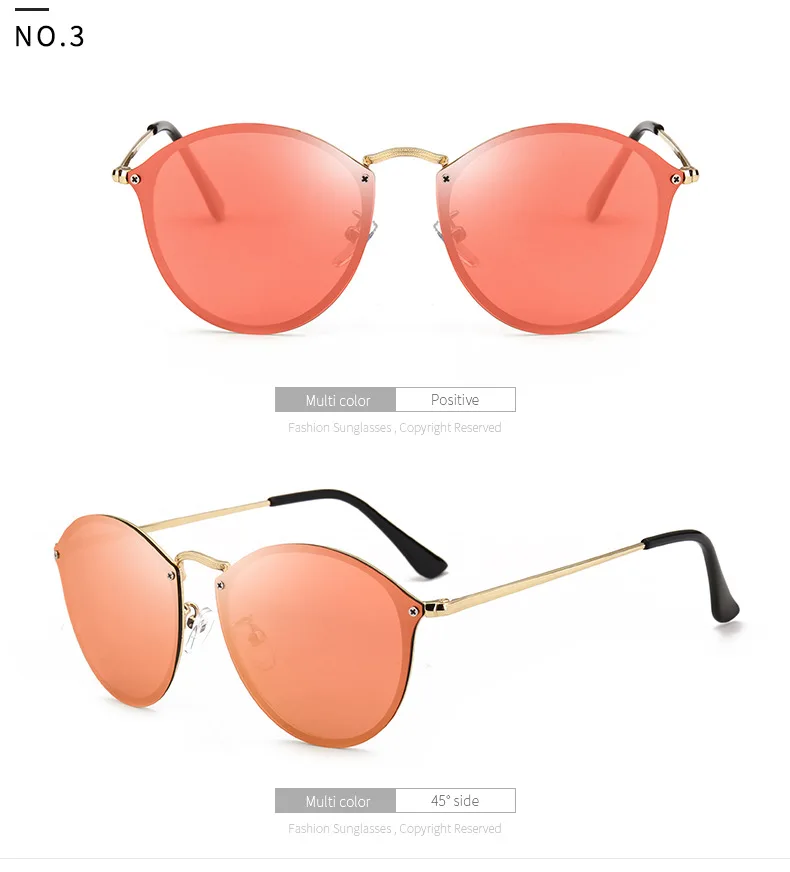 Samjune, модный тренд 3574, блестящие круглые стильные солнцезащитные очки, Ретро стиль, фирменный дизайн, цветные зеркальные солнцезащитные очки для женщин, Oculos De Sol - Цвет линз: C3