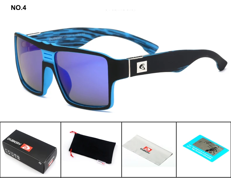 DUBERY, поляризационные солнцезащитные очки, мужские очки для вождения, мужские солнцезащитные очки, Ретро стиль, квадратные,, Роскошные, брендовые, дизайнерские - Цвет линз: 04