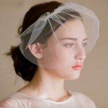 La звезда mar Свадебные аксессуары Ретро Белый Фата невесты шляпа Свадебная шляпка высокого качества bruids hoed