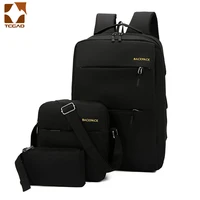 Mochila masculina backpack set 3 Pcs/set male Shoulder Bag Teenagers Man Student Book Bag erkek sırt çantası para adolescentes 1