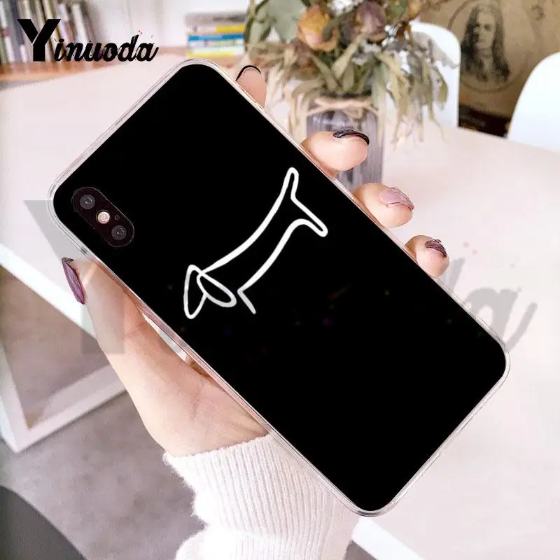 Yinuoda para iphone 7 6 X funda animales perros Dachshund funda de teléfono transparente para iphone 8 7 6 6 S Plus X 10 5 5S SE 5C XS XR