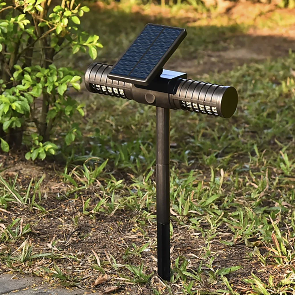 

2019 shop owner recommended Homes Garden Double Head Solar Powered LED Light Mosquito Pest Bug Zapper Insect Killer Lamp