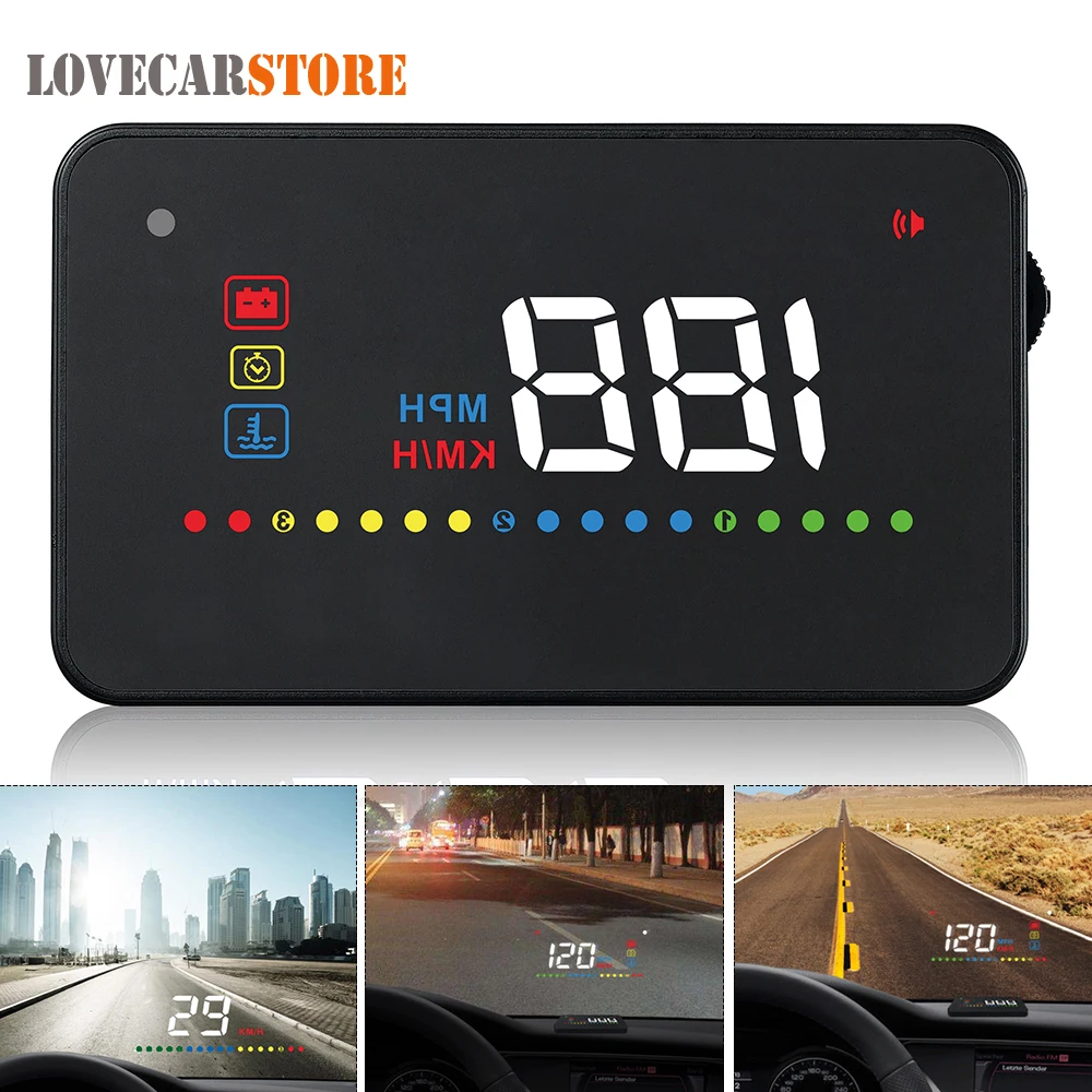 

3.5 Inch Car HUD Head Up Display Speedometer OBD2 OBDII EUOBD Auto Projector Parameter Display with Overspeed Warning function
