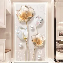 Индивидуальные размер окна стеклянная пленка двери стикер s Современный Стикер искусства непрозрачные самоклеющиеся или статические цепляются цветы