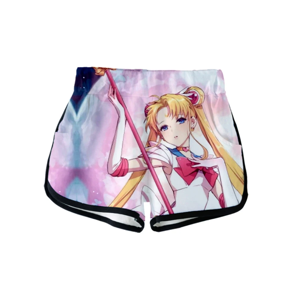Sailor moon/Новинка; одежда с 3D принтом; Летние повседневные крутые и дышащие шорты; Лидер продаж 2019 года; Новое поступление; шорты; большие