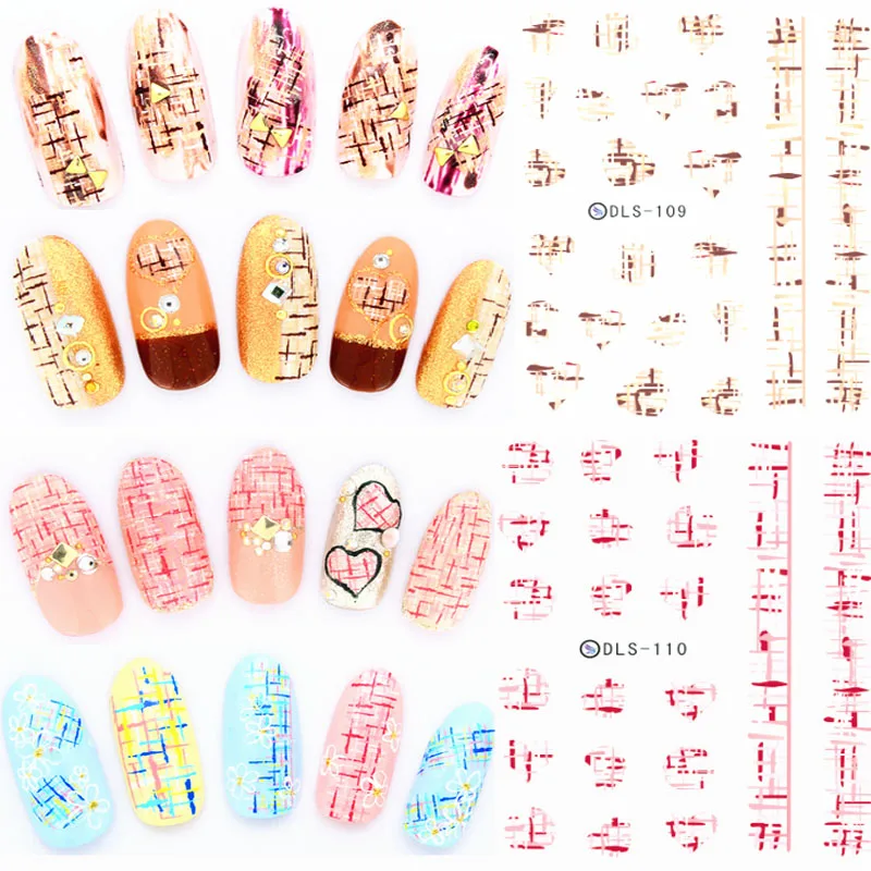 

DLS091-120 New 2018 Water Foils Nail Art Sticker Colorful Flowers Harajuku Design Water Decals Manicure Little Element Stickers