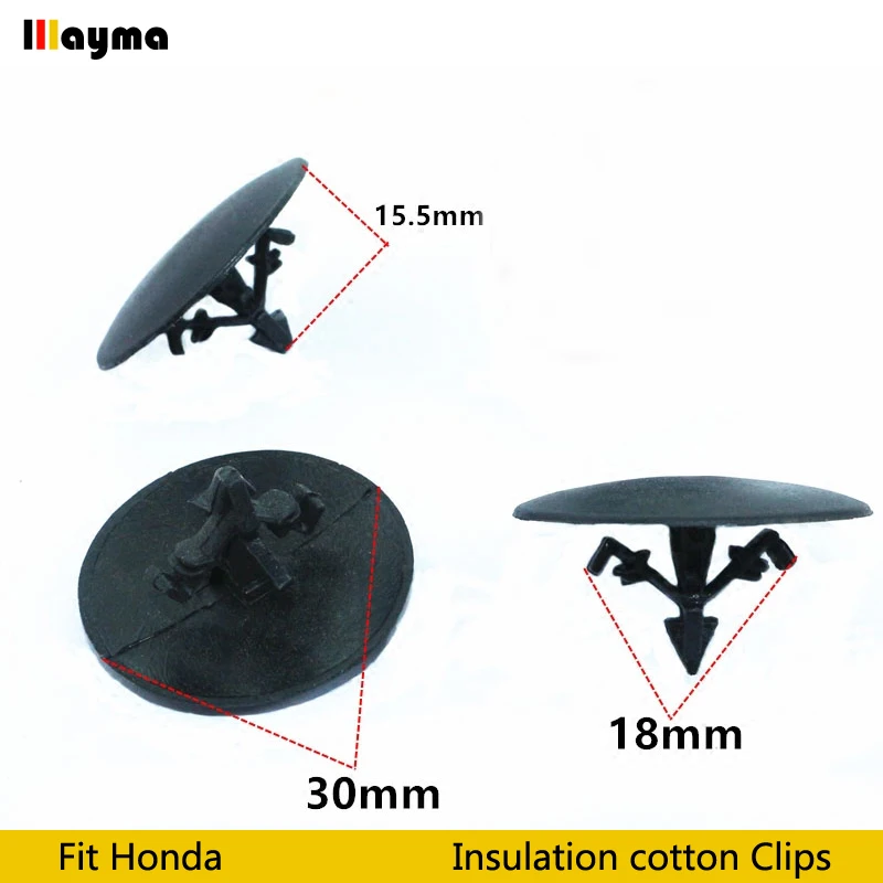 20pcs Plastics Clips Nylon Hood Insulation Retainer For Honda Civic Cr