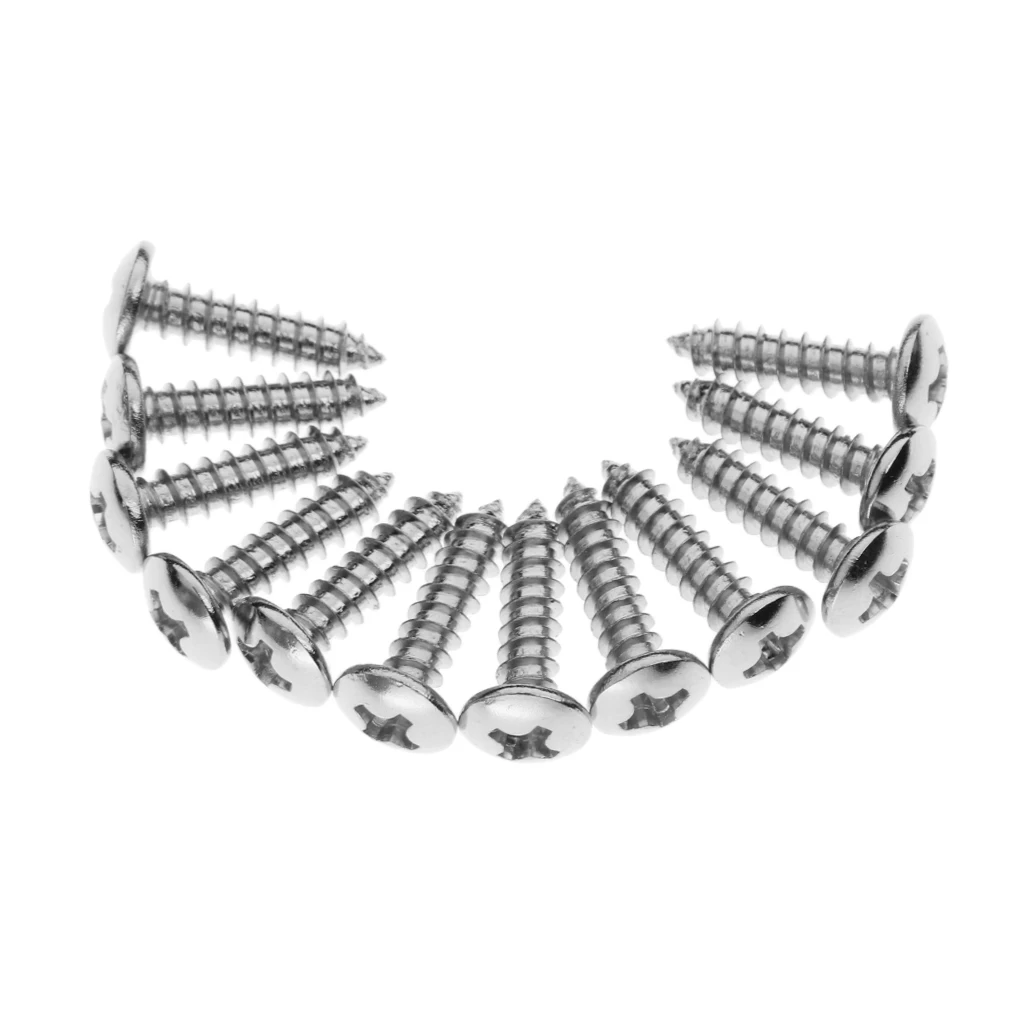 12 Pieces Silver Pickguard Mounting Screws for Stringed Instruments Stratocaster Acoustic Guitar Parts Replacement Accessories