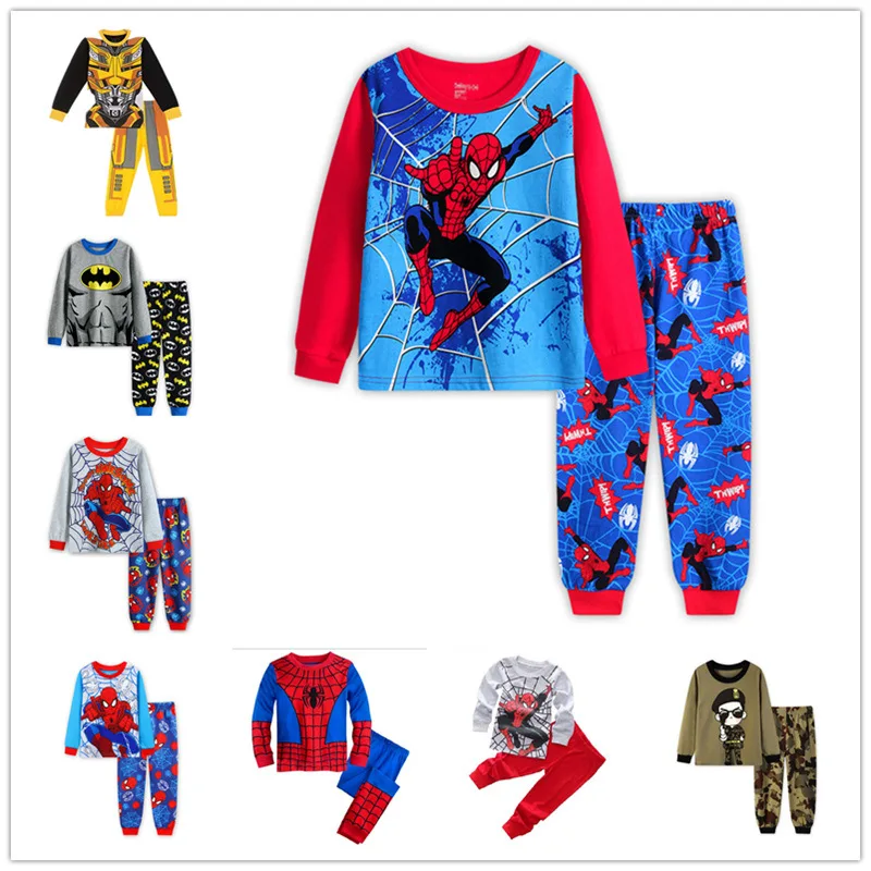 

Spiderman Kids Boy Pijama Menino Infantil Pyjama Garcon Pyama Jongen Homem Aranha Toddler Pajamas for Boys Cotton 90-130cm