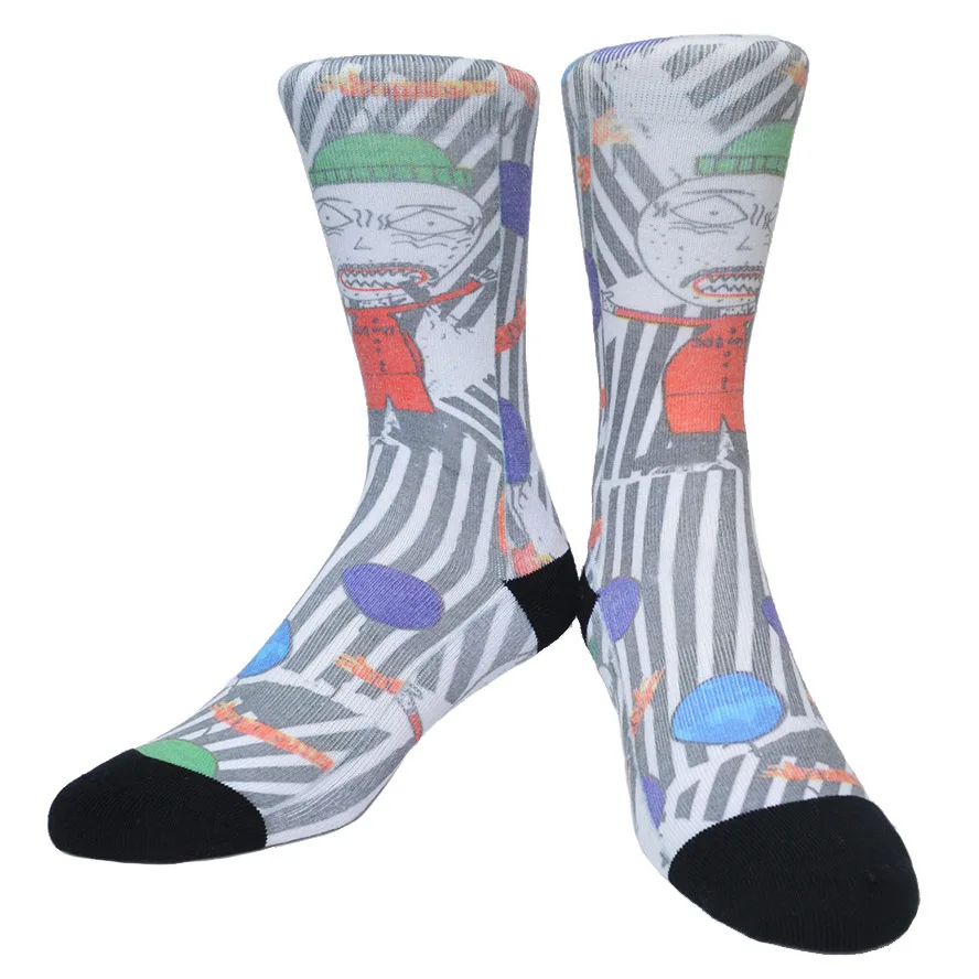 الجوارب الرجال التزلج جورب 3D طباعة جوارب كرة السلة الرجال USA العلم تشغيل الدراجات جورب الغريب المستقبل الرجال في الهواء الطلق الرياضة Meias