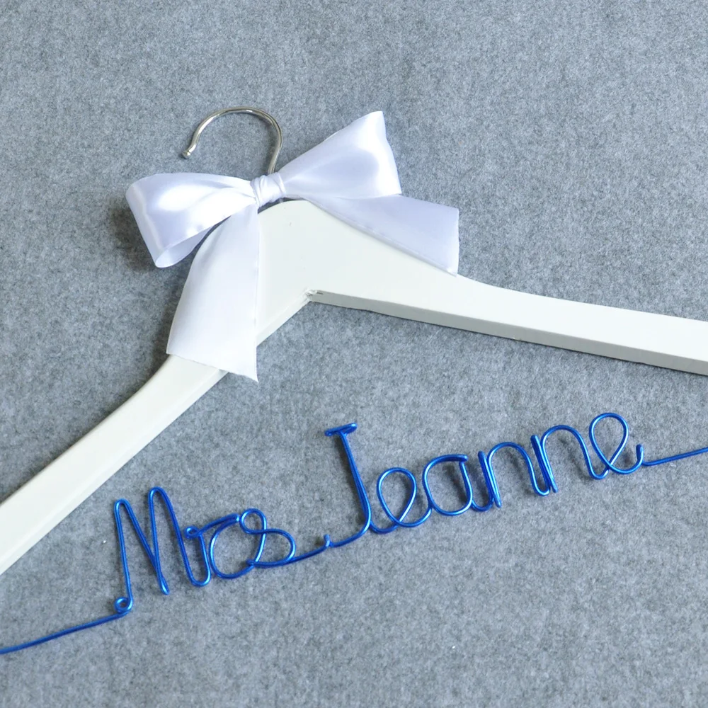 

Free shipping-Personalized wedding hanger, Color Wire Name Bridal Bridesmaid Wedding Hanger, Bow-knot Hanger Wedding Gifts