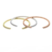 Специальный дизайн нежный проложили крошечные cz открытый отрегулировать размер манжеты браслеты для милых девушек женщин мода хрустальный ювелирный кулон