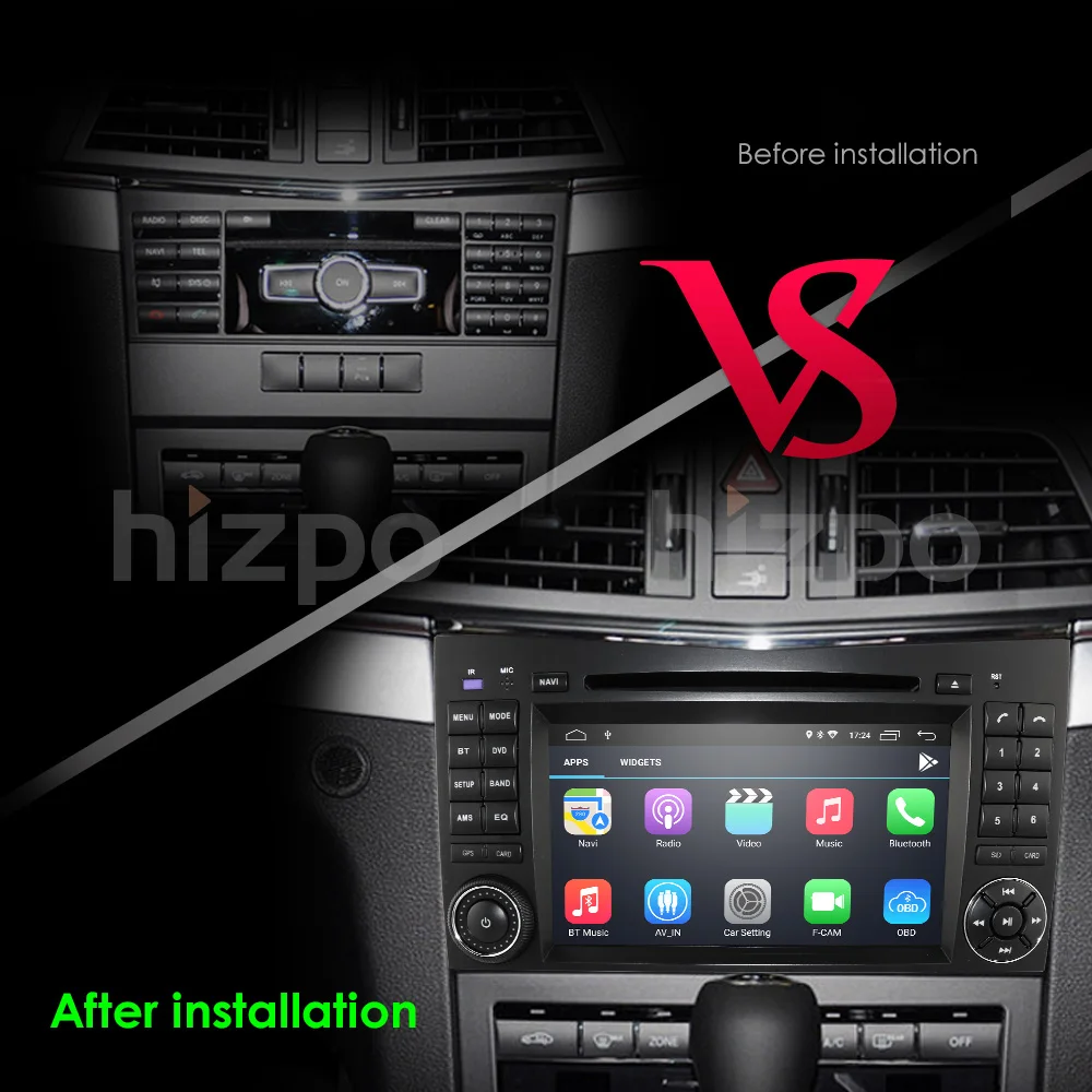 Hizpo 2din Android9.0 четырехъядерный CarDVD для Benz Sprinter W169 W245 W906 Viano Vito W639 B200 с wifi gps навигационное Радио 2 грамма