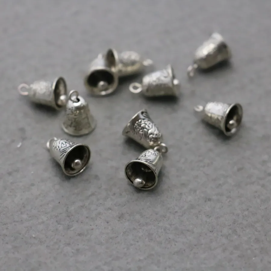 

10PCS Alloy Bell Fittings for Accessory Silver-plate Accessory buttons snaps women jewelry Making Design components Findings DIY