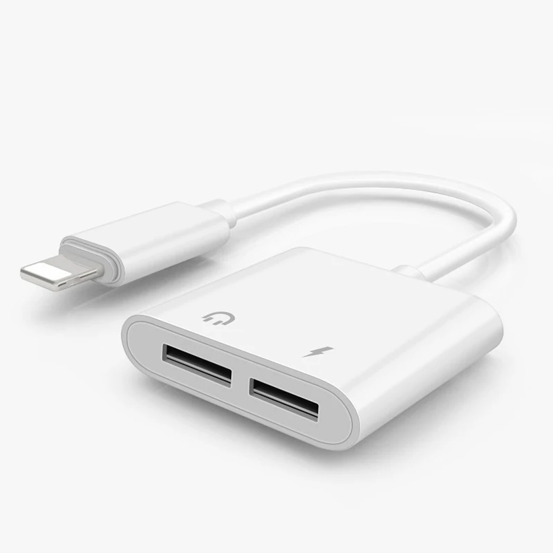 

LinXiang 2 In 1 Audio Charge Mobile Phone Adapter For iPhone Lightning Audio Headphones