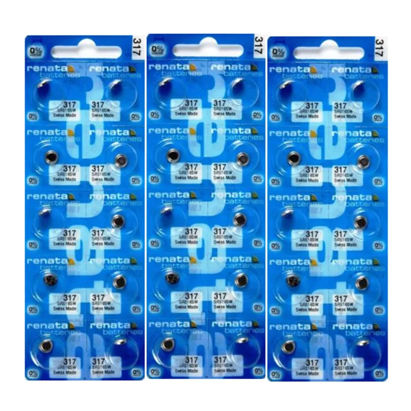 

30Pcs/Lot Brand New Renata LONG LASTING 317 SR516SW SR62 D317 V317 Watch Battery Button Coin Cell Swiss Made 100% Original