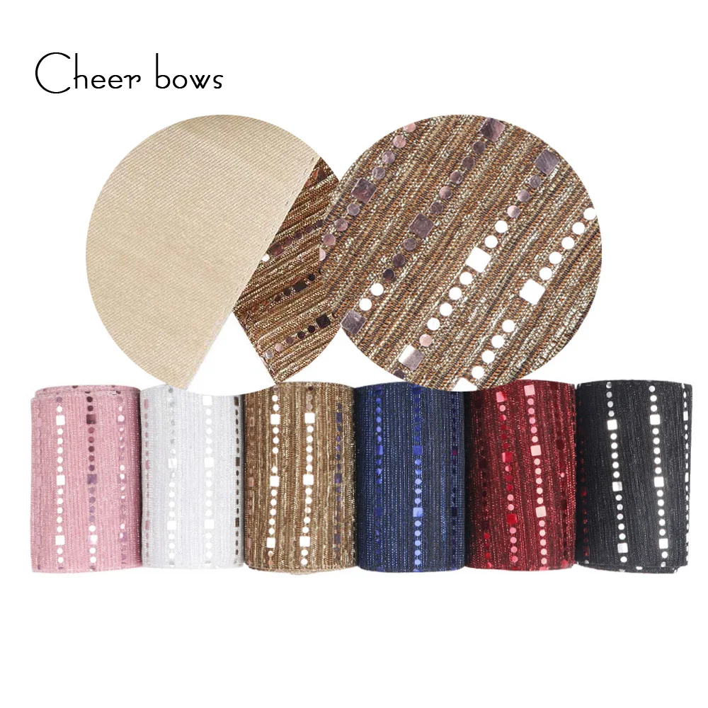 

2yards 3"75mm Sequin Ribbon Embossed Irregular Stripes Wholesale Tape Festival Party Fashion Material DIY HairBow Accessories