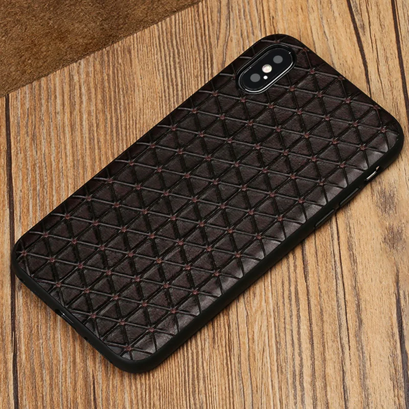 Чехол для телефона из натуральной кожи iPhone X чехол в деловом стиле с треугольной