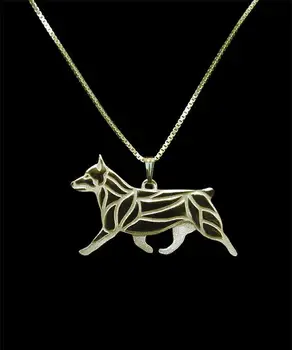 

DANGGAO fashion Newest Swedish Vallhund movement pendant Necklace for women choker necklace Dog Jewelry Pet Lovers Gift Idea