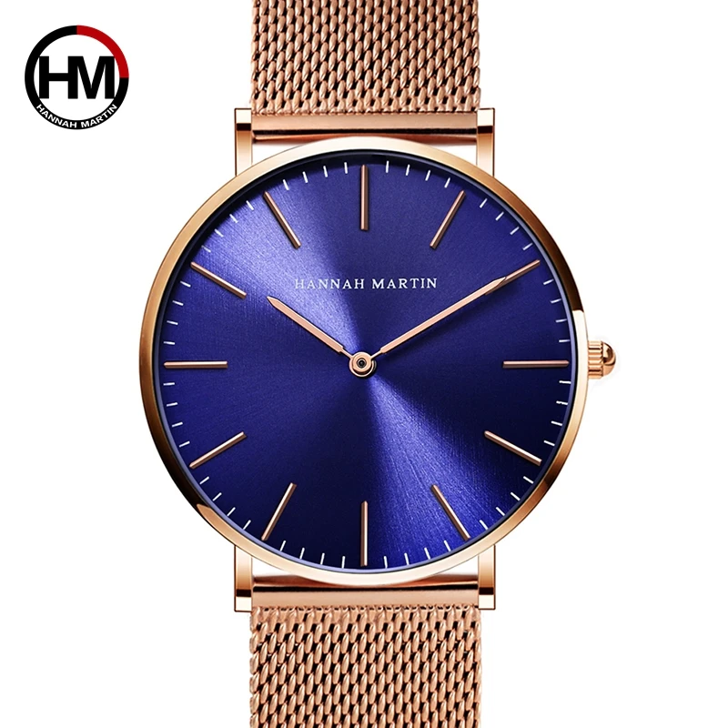 Koop Mannen Roestvrij Staal Mesh Japan Quartz Waterdicht Blauwe Wijzerplaat Horloge Mode Eenvoudige Stijlvolle Top Luxe merk Horloges