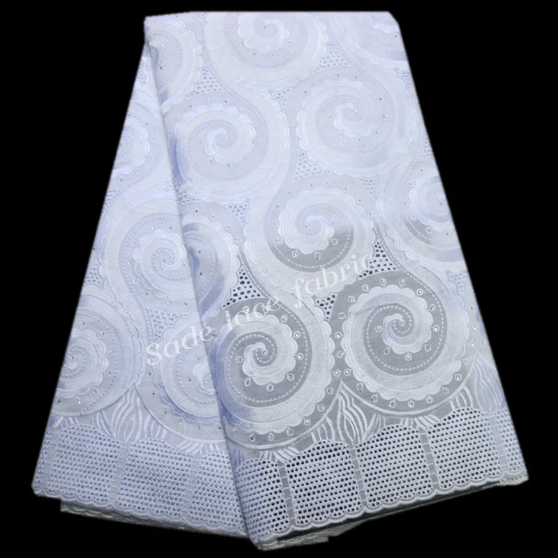 

FolaSade White Nigerian African Lace Fabric High Quality For Men Cotton Dry Lace Fabric Swiss Voile Lace In Switzerland TY495