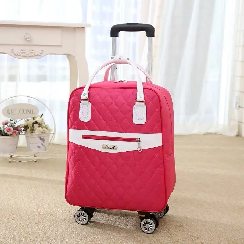 Women Travel Luggage Suitcase handbag girls Cabin Waterproof Oxford Rolling Trolley suitcase Lady Carry-Ons wheels Drag bag spinner luggage