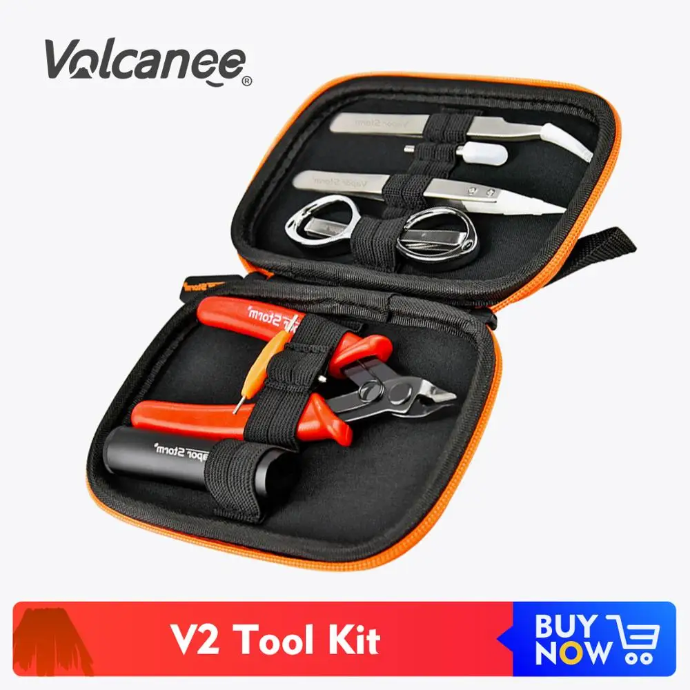 

Volcanee V2 DIY Vape Tool Kit Pliers Wire Coil Jig Master for RDA RDTA RTA E Cig Accessories Vape Bag Coiling Kit