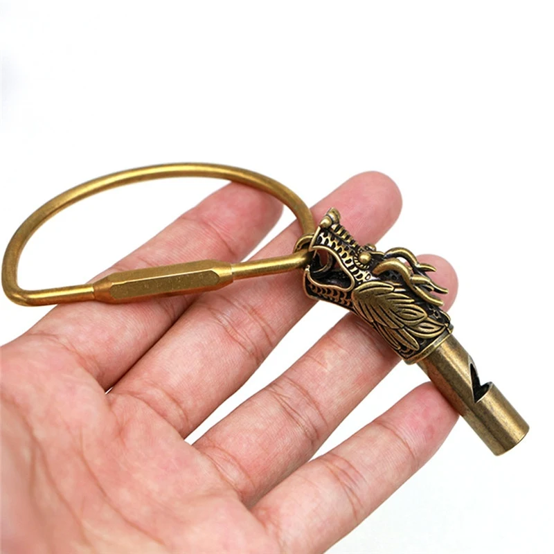 

Outdoor Emergency Whistle Survival Dazzling Totem Whistle Double Pipe Whistle High Decibel Stainless Steel Keychain Cheerleading